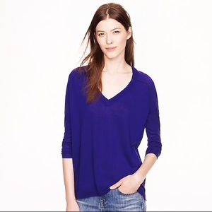 J. Crew Merino Wool Side-Panel V-Neck Sweater